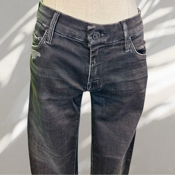 MOTHER Denim ‘The Looker’ Distressed Skinny Jeans in “Destroyed Ride” Gray Sz 26 - Picture 4 of 16